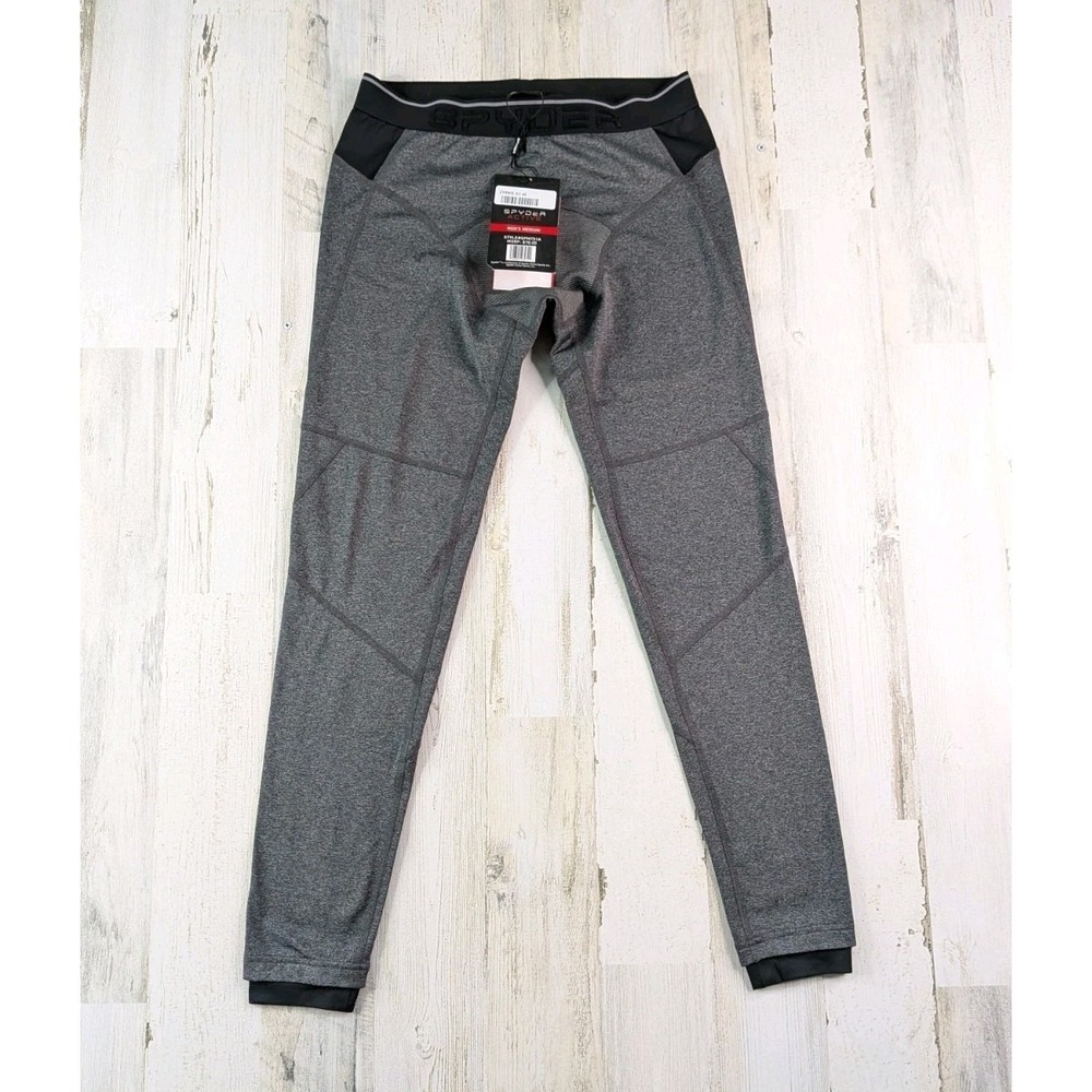 NEW Spyder Mens Gray ProWeb Brushed Compression Tights Pants SPM751A Medium